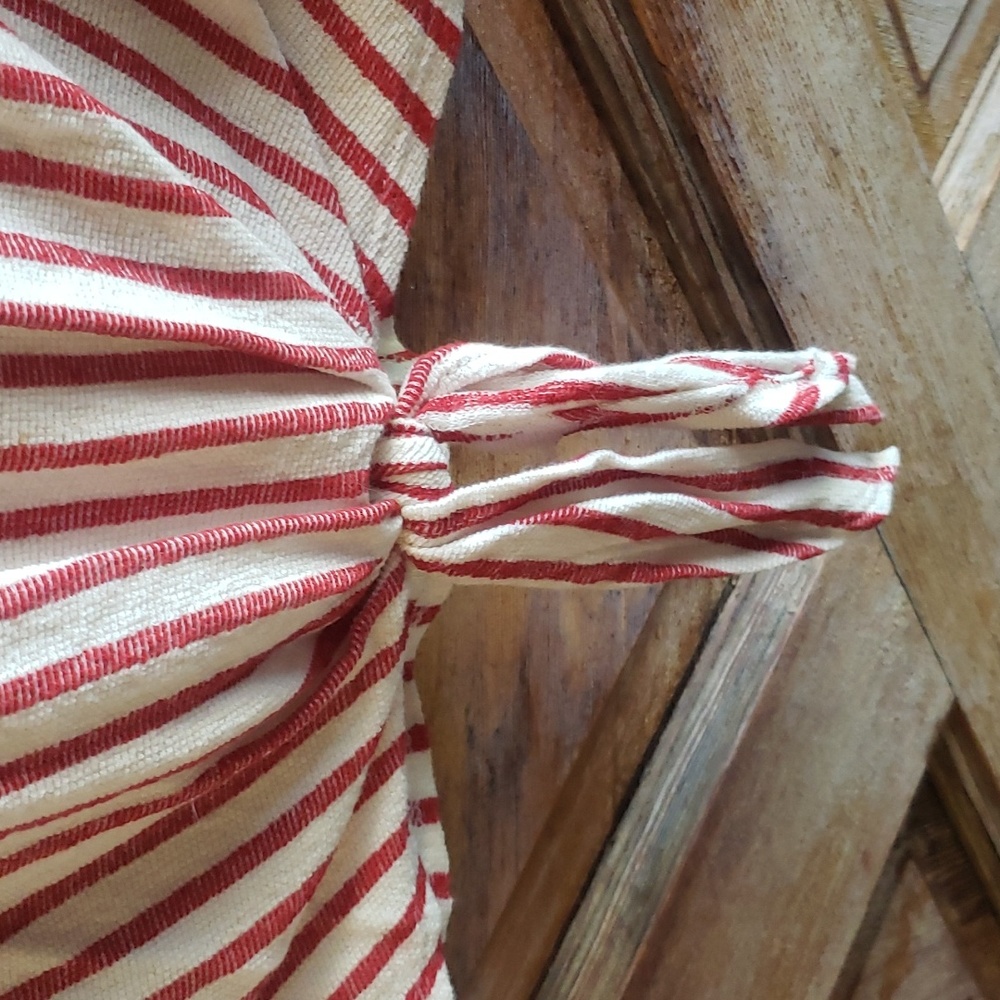 STRIPED Tie Front Top - Picture 2 of 5